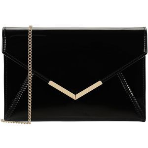 Dexmay Envelope Clutch Handbag Patent Leather Pouch Foldover Dress >:(